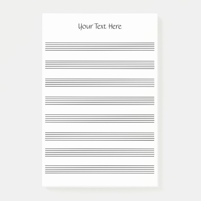 Bloco De Notas Vazio Sheet Music 8 Staves (Frente)