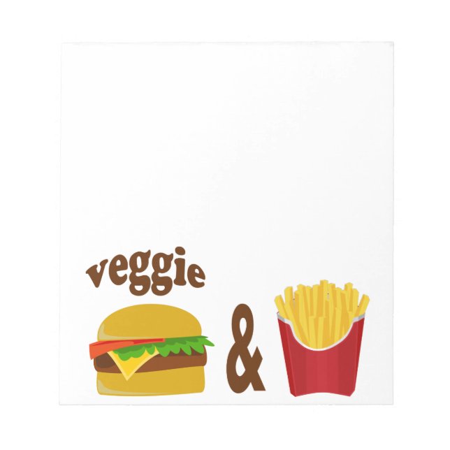 Bloco De Notas Veggie Burger e Fries (Frente)