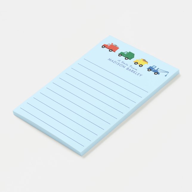 Bloco De Notas Veículos de construção de caminhões, crianças boni (Inclinado)