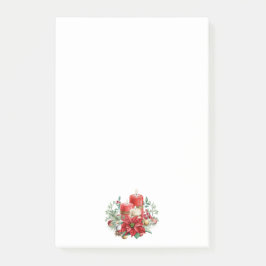 Bloco De Notas Velas de Aquarela e Poinsettia Natal