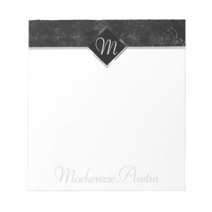 Bloco De Notas Velvety Onyx Damask Vampiro Negro Grunge Barroco