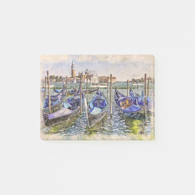 Bloco De Notas Venice Port Blue Boats (Frente)