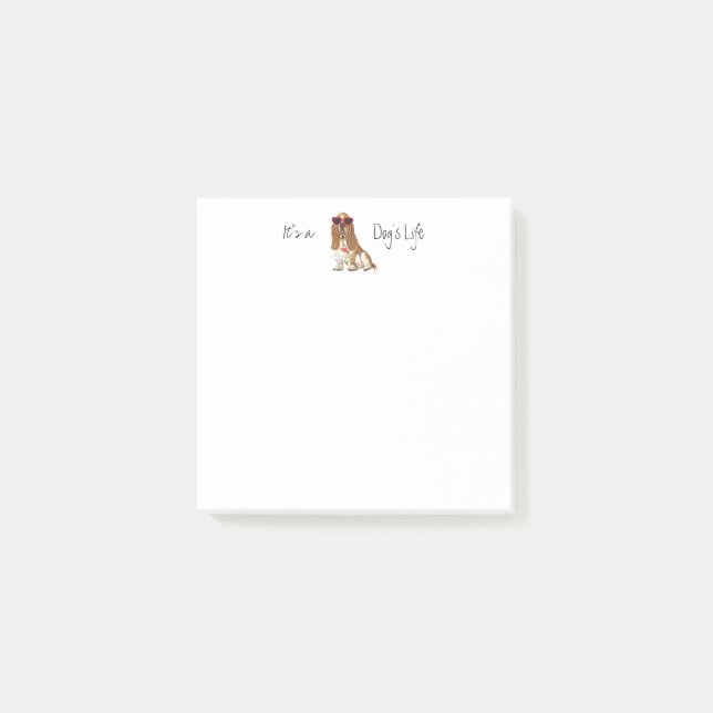 Bloco De Notas Verão Basset Hound (Frente)