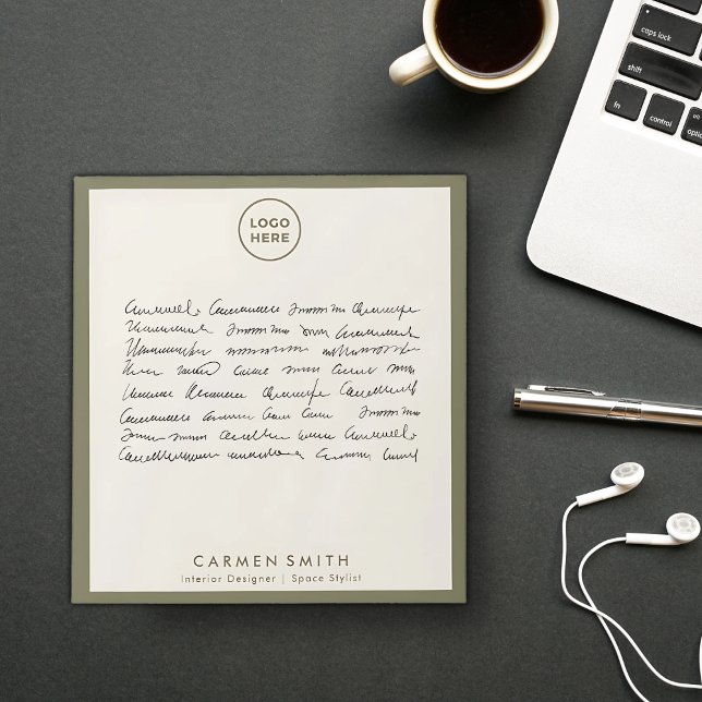 Bloco De Notas Verde Azul de Luxo Personalizado Moderno (Criador carregado)