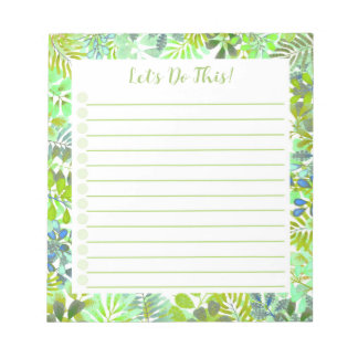 Bloco De Notas Verde Botânico - Cores Aquáticos Deixam Para Fazer