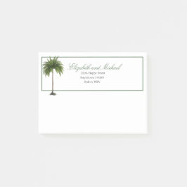 Bloco De Notas Verde-Chic Moderno Elegante Palm Tree