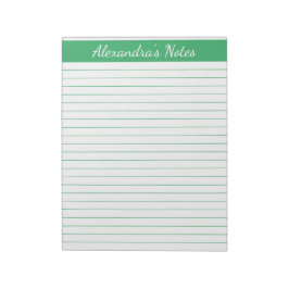 Bloco De Notas Verde Elegante 8,5x11 Tamanho Carta Personalizado