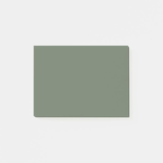 Bloco De Notas Verde Lichen Profundo, Exclusivamente Uma Cor (Frente)
