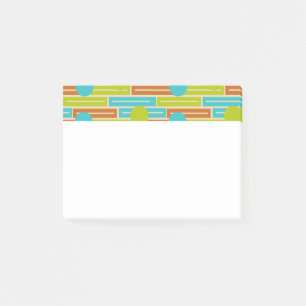 Bloco De Notas Verde limão, Cinnamon Brown, Retângulos Turquesa P