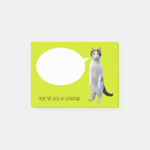 Bloco De Notas Verde limão de Gato de Conversação Personalizad