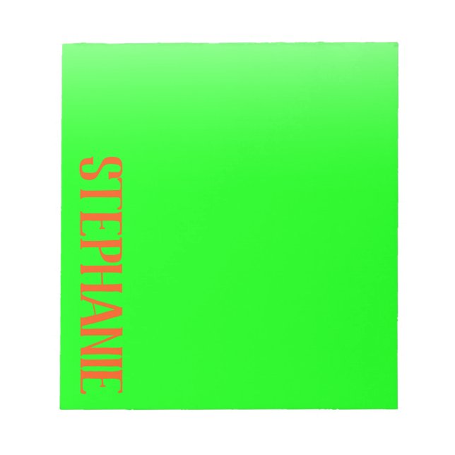 Bloco De Notas Verde limão Simples e Moderno & Laranja - Personal (Frente)