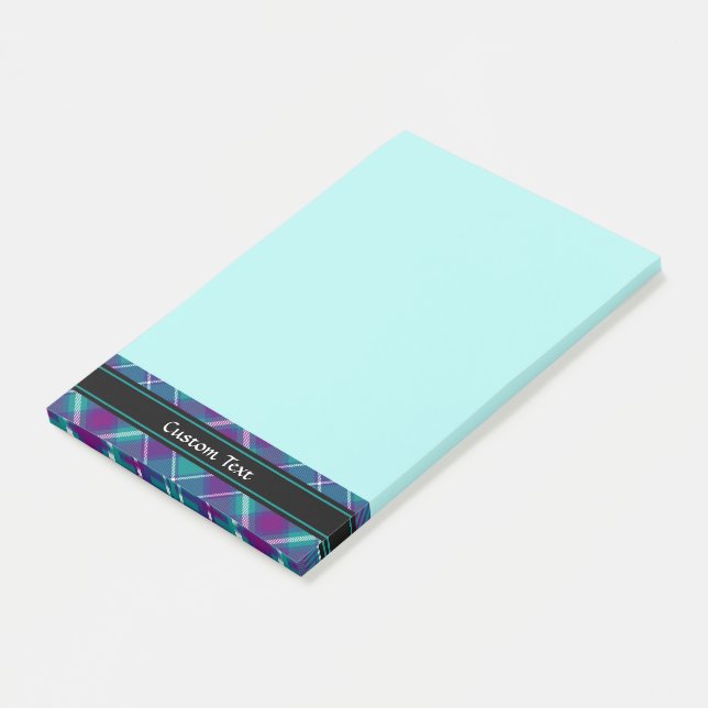 Bloco De Notas Verde marinho, Roxo e Tartan Azul (Inclinado)
