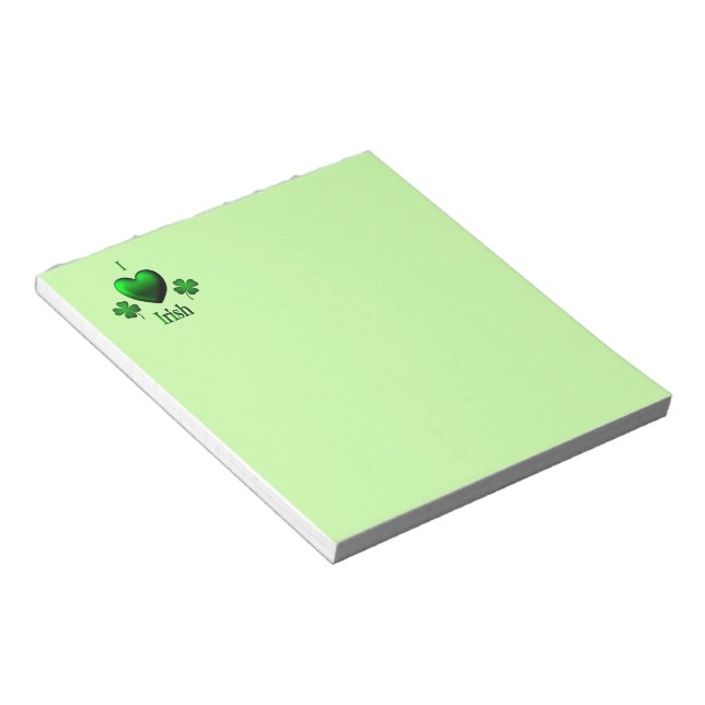 Bloco De Notas Verde mim irlandês do coração (Inclinado)