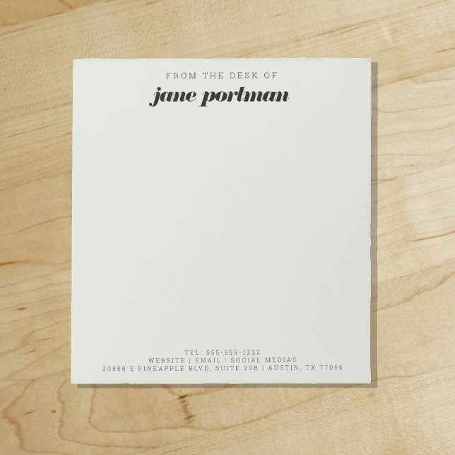 Bloco De Notas Verde moderno de sábio a partir da mesa do noteboo ("Everyday is abundantly beautiful." 
Sincerely Best Wishes from Lucky Design World)