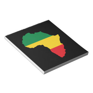 Bloco De Notas Verde, ouro & bandeira vermelha de África