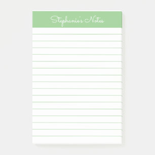 Bloco De Notas Verde Sage Simples, Vinculado Personalizado
