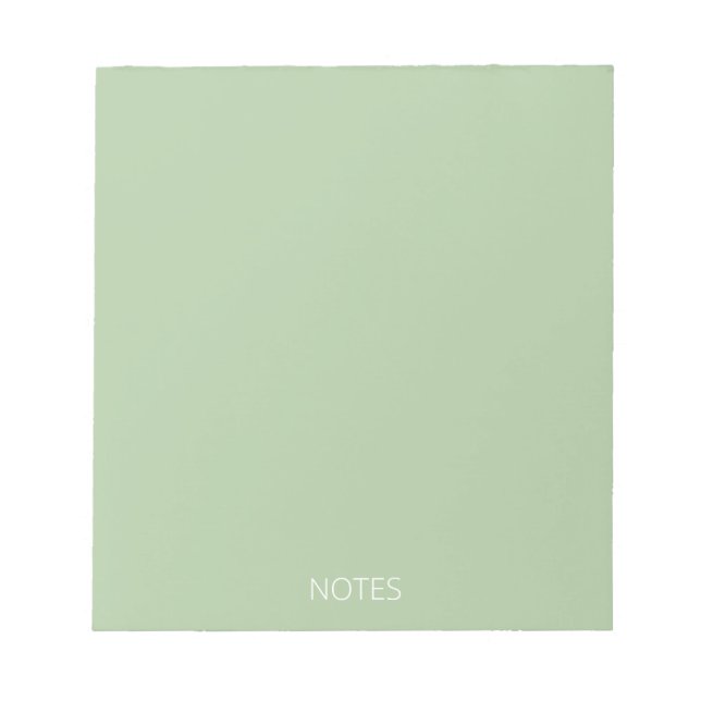 Bloco De Notas verde salvia sólido natural minimalista (Frente)