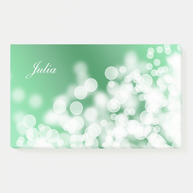 Bloco De Notas Verde texture.text do estilo de Bokeh (Frente)