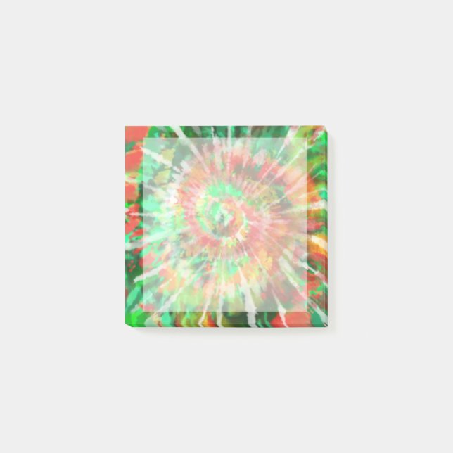 Bloco De Notas Verde, Vermelho, Cor de Gravata Laranja (Frente)