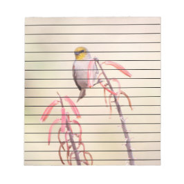 Bloco De Notas Verdin empoleirado no penstem