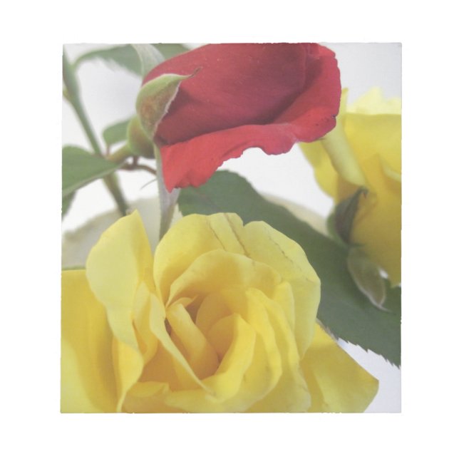 Bloco De Notas Vermelho Amd Rosas Amarelas (Frente)