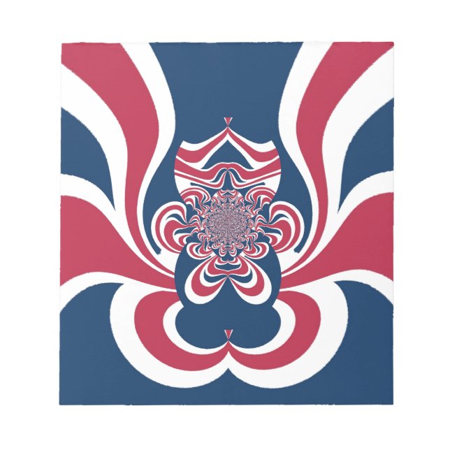 Bloco De Notas Vermelho Azul Caleidoscópio Impressão (Frente)