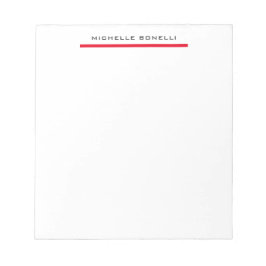 Bloco De Notas Vermelho Branco Profissional Simples Minimalista