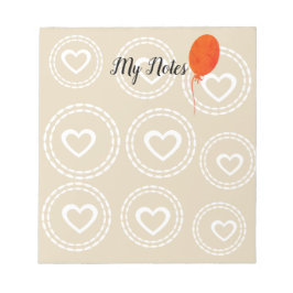 Bloco de Notas Vermelho Cinto e Corações