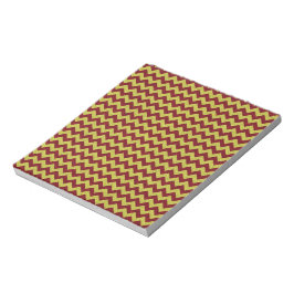 Bloco De Notas Vermelho & Dourado Glitter Zigue-Zague