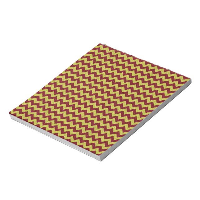 Bloco De Notas Vermelho & Dourado Glitter Zigue-Zague (Invertido)