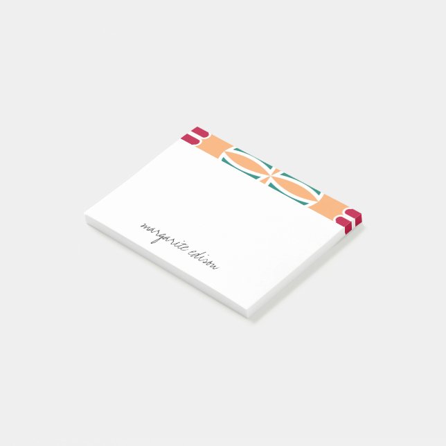 Bloco De Notas Vermelho, Laranja, Design Azul (Inclinado)