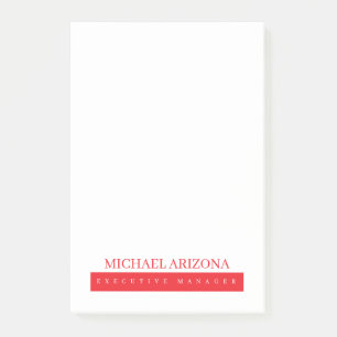 Bloco De Notas Vermelho Preto e Branco Minimalista Simples Modern