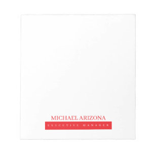 Bloco De Notas Vermelho Preto e Branco Minimalista Simples Modern