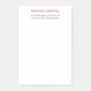 Bloco De Notas Vermelho Preto e Branco Minimalista Simples Plano