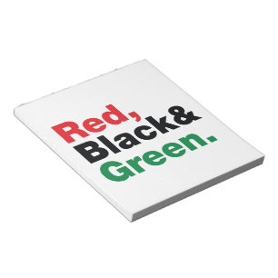 Bloco De Notas Vermelho, preto & verde