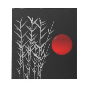 Bloco De Notas Vermelho-sol preto branco