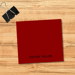Bloco De Notas Vermelho Tijolo Profissional Minimalista Preto Scr