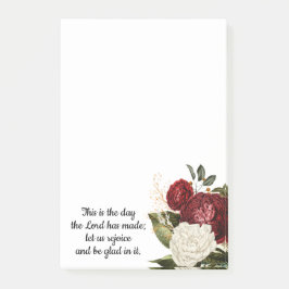 Bloco De Notas Versículo Bíblico Cristão Floral Vintage Branco Ve