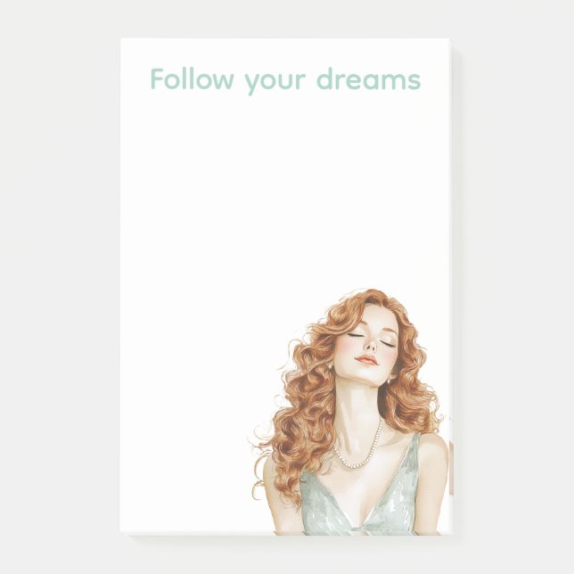 Bloco De Notas Vestido da Senhora Mint Cabeça Vermelha (Frente)