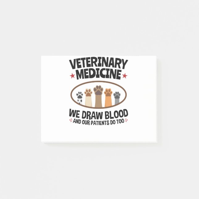 Bloco De Notas Vet Tech Veterinarian Funny Desenhar Sangue Cote (Frente)
