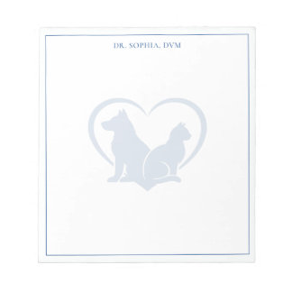 Bloco De Notas Veterinário Personalizado Azul Minimalista