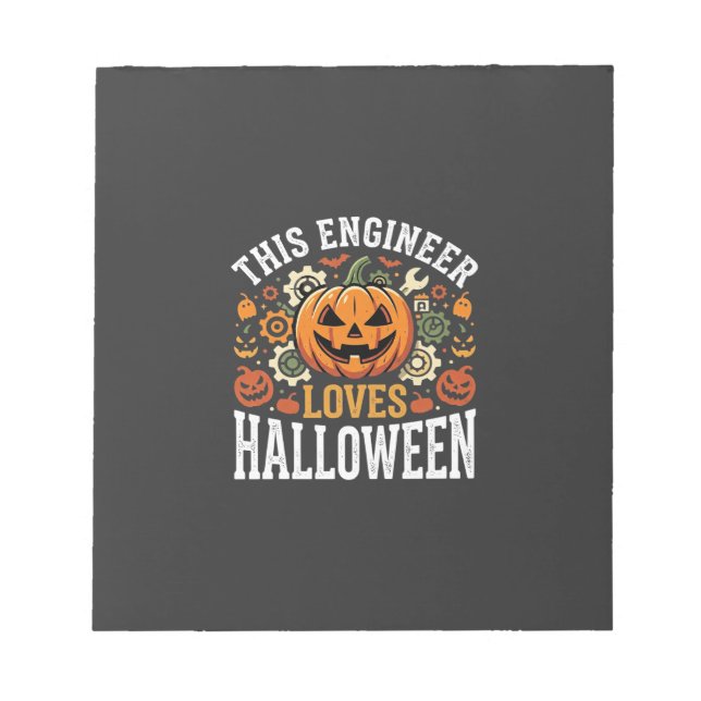 Bloco De Notas Vetor de Abóbora de Engenheiro de Halloween (Frente)