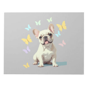 Bloco De Notas Vetor de Buldogue Francês pintando um animal adorá