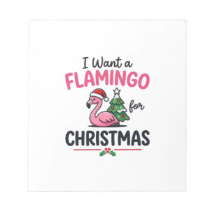 Bloco De Notas Vetor de Citação de Natal de Flamingo