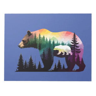 Bloco De Notas Vetor de Urso Grizzly Arte Animal Natureza Majesto