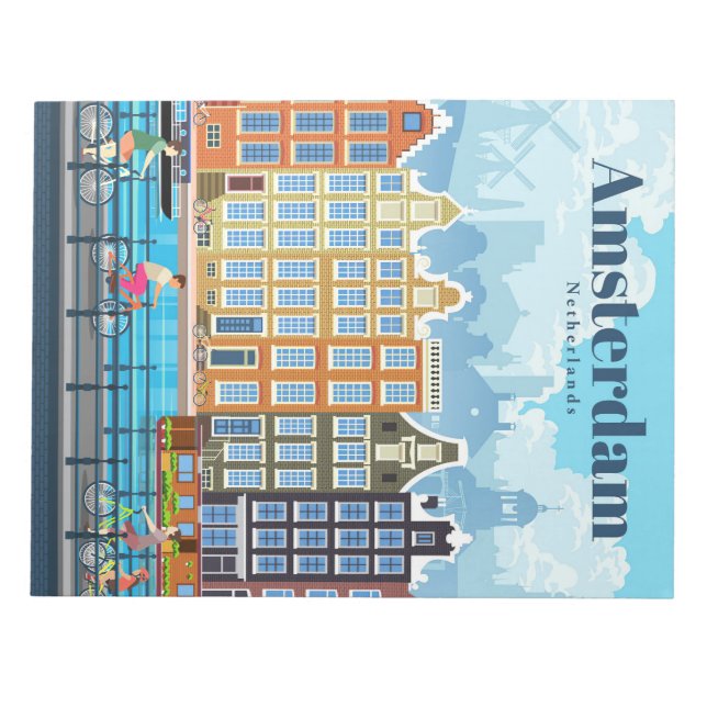 Bloco De Notas Viagem Art Viagem Para Amsterdã (Frente)