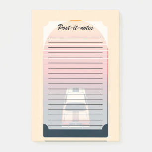 Bloco De Notas Viagem de Carro Vintage Minimalista Pôr do Sol Ret