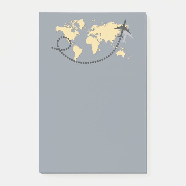 Bloco De Notas viagem de Vamos da ilustração mundial (Frente)