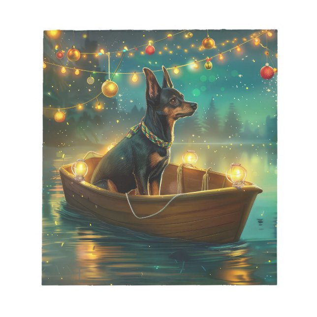Bloco De Notas Viagem Festiva de Natal do Australian Kelpie (Frente)