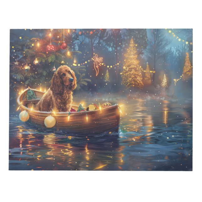 Bloco De Notas Viagem Festiva de Natal do Cocker Spaniel (Frente)